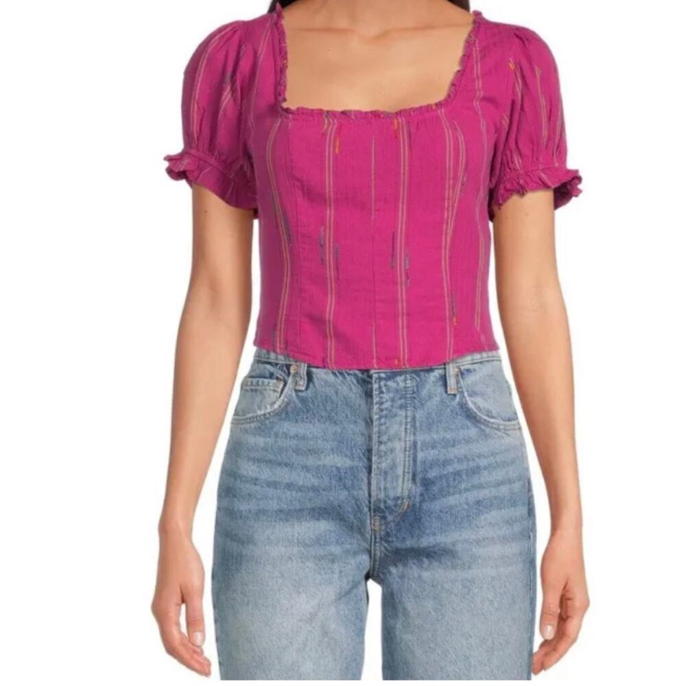 Free People Seratonin Corset Top in Raspberry Sherbert Size Small